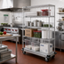 Thumbnail image #2 for Quantum MD1860CG47RE 60-Inch Wide Mobile Enclosure Cart, 4-Shelf Dolly Truck, Chrome-Plated Finish