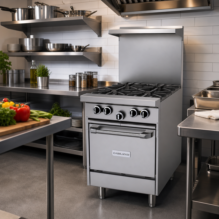 Product image #2 for Garland G Starfire Pro 24-Inch Gas Restaurant Range with 4 Open Burners and Space-Saver Oven