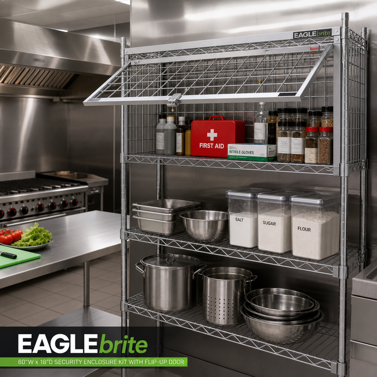 Product image #2 for EAGLEbrite Zinc 60"W x 18"D Security Enclosure Kit with Flip-Up Door