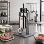 Thumbnail image #2 for Matfer Bourgeat N5700 Vertical Manual Sausage Stuffer, 6.6 lb. Capacity, Stainless Steel Tank, 3 Funnels