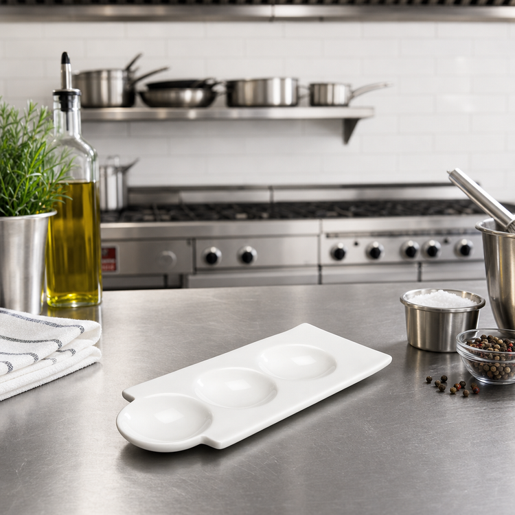 Product image #2 for Ardesia Loures Bright White Porcelain Trio Dish, 9-1/2-Inch, 3 oz