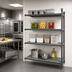 Thumbnail image #2 for Cambro Camshelving Basics Plus 4-Tier Polymer Shelving Add-On Unit, 18 x 48 x 72 Inches, Vented/Solid Shelves