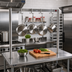 Thumbnail image #2 for John Boos Table-Mounted Single-Bar Stainless Steel Pot Rack with 3 Double Hooks