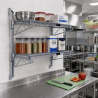 Thumbnail image #2 for Quantum WC34-CB1436GY Wall-Mounted Cantilever Wire Shelving Unit, 2 Shelves, 36 x 14 Inches, Gray Epoxy Finish