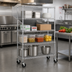 Thumbnail image #2 for Metro Super Erecta Brite Wire Stem Caster Cart, 4 Shelves, 48 x 18 x 69 Inches