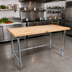 Thumbnail image #2 for John Boos SNB09 Wood Top Work Table with Stainless Steel Base, 60 x 30 Inches