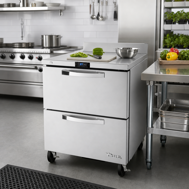 Product image #2 for True SPEC Series 27-Inch Wide 2-Drawer Worktop Refrigerator, Rear-Mounted Self-Contained Refrigeration