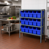 Thumbnail image #2 for Quantum Heavy-Duty Stationary Wire Shelving Unit with 4 Shelves and 15 Bins, 36 x 12 x 39 Inches