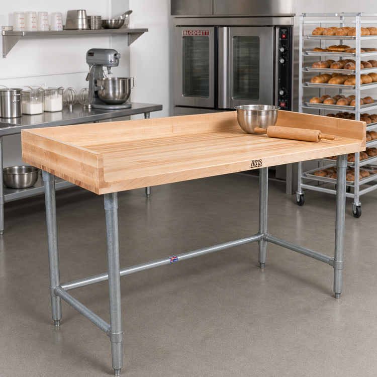 Product image #2 for John Boos DNB13-X Baker's Top Wood Work Table with Galvanized Base, 48 x 36 x 39-1/4 Inches