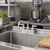 Thumbnail image #2 for T&S Brass EverSteel 4-Inch Deck Mount Workboard Mixing Faucet with 6-Inch Swing Nozzle and Lever Handles