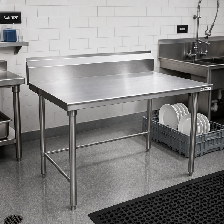 Product image #2 for Eagle Group Straight Clean Dishtable, Left-to-Right, 24 x 30 Inches, 8-Inch Backsplash