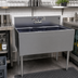 Thumbnail image #2 for Glastender Three Compartment Stainless Steel Underbar Sink Unit, 36 Inch W x 19 Inch D, With Splash-Mount Faucet