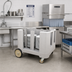 Thumbnail image #2 for Omcan Adjustable Dish Caddy Dolly with Dividers and Vinyl Cover, Grey, 240-405 Plate Capacity