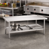 Thumbnail image #2 for Stainless Steel Griddle/Equipment Stand with Open Base and Adjustable Undershelf, 48-3/8