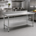 Thumbnail image #2 for Spec-Master 60-Inch x 30-Inch Stainless Steel Work Table with 4-1/2-Inch Backsplash and Adjustable Undershelf
