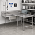 Thumbnail image #2 for John Boos Pro-Bowl L-Shaped Island Soiled Dishtable with 20 x 20 x 8-Inch Pre-Rinse Bowl, 60 x 120-Inch, Right-To-Left