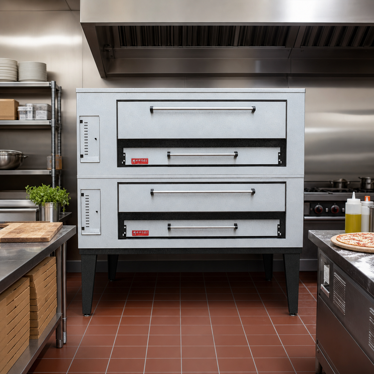 Product image #2 for Marsal SD-1060/SD-660 Stacked Gas Deck Pizza Oven, 2 Decks, 36 x 60 Inch Chambers