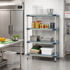 Thumbnail image #2 for Metro MetroMax 4 AX526G4 All-Polymer Add-On Shelving Unit, 4 Open Grid Shelves, 30W x 24D x 63H, Blue