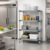 Thumbnail image #2 for MetroMax 4 All-Polymer Add-On Shelving Unit with 4 Open Grid Shelves, 30W x 24D x 63H, Blue