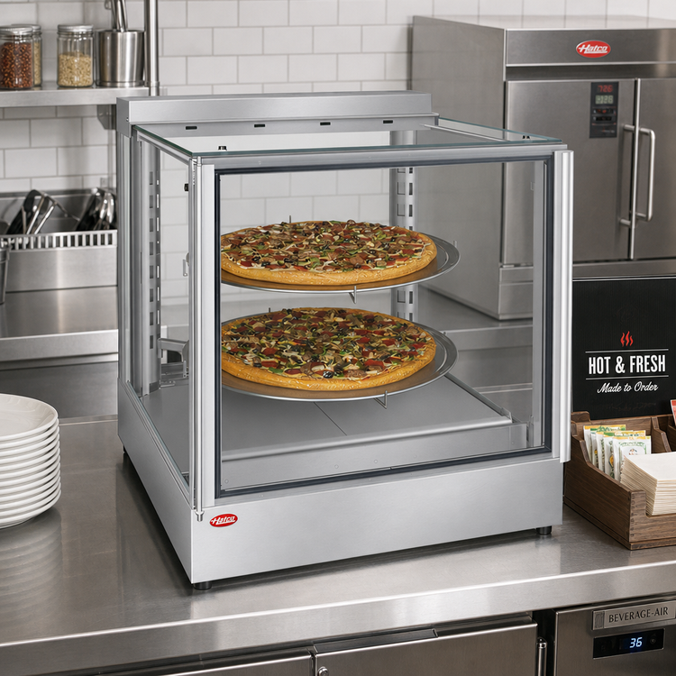 Product image #2 for Hatco IHDCH-28 Intelligent Humidified Countertop Hot Food Display Cabinet, Full-Service, Single French Door