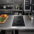 Thumbnail image #2 for Summit Commercial CR2B23T3B 2-Burner Drop-In Radiant Electric Cooktop with Black Ceramic Glass Surface and Digital Touch Controls