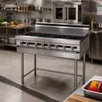 Thumbnail image #2 for Jade Range (Middleby) Titan JMRH-12 72-Inch Heavy-Duty Modular Gas Range with 12 Open Burners, Stainless Steel