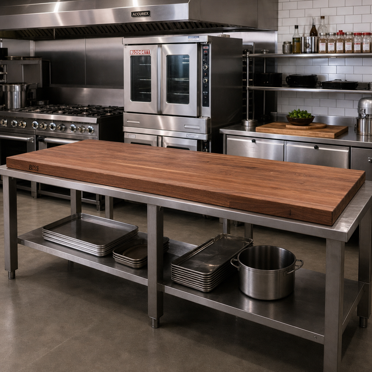 Product image #2 for Boos Block American Black Walnut Edge Grain Kitchen Countertop, 120 x 38 x 2-1/4 Inches