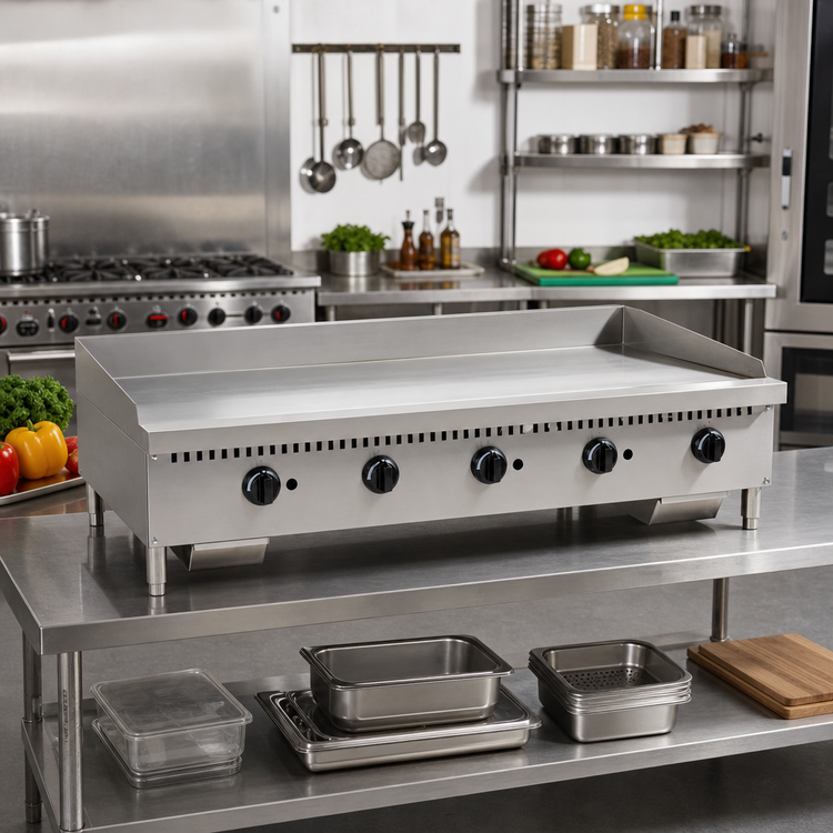 Product image #2 for Serv-Ware 60-Inch 5-Burner Thermostatic Natural Gas Griddle