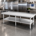Thumbnail image #2 for Sapphire Manufacturing Stainless Steel Equipment Stand with Adjustable Undershelf, 84-Inch Wide x 30-Inch Deep
