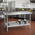 Thumbnail image #2 for Eagle Spec-Master Marine Series Stainless Steel Work Table with Adjustable Galvanized Undershelf, 84 x 24 Inches