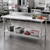 Thumbnail image #2 for Duke 108-Inch x 24-Inch Stainless Steel Work Table with 5-Inch Riser and Undershelf