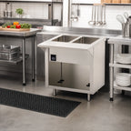 Thumbnail image #2 for Duke Manufacturing Thurmaduke EW-2-CBPG Electric 2-Well Waterless Food Warmer with Touchscreen, Stainless Steel Top and Open Storage Base