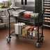Thumbnail image #2 for Quantum Black Epoxy Wire Utility Cart with 2 Shelves, U-Handles, and 5-Inch Swivel Casters