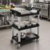 Thumbnail image #2 for Vollrath Black Multi-Purpose Bus Cart, 3-Shelf, 300 lb Capacity