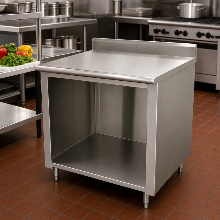 Product image #2 for Advance Tabco 36"W x 24"D 14 Gauge 304 Stainless Steel Work Table with 5" Backsplash