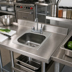Thumbnail image #2 for Eagle Group SR14-12-9.5-1 Self-Rimming Drop-In Sink with Gooseneck Faucet, One-Compartment, 14 x 12 x 9-1/2 Inch Bowl