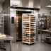 Thumbnail image #2 for Adamatic/Revent Roll-In Oven Rack, A-Style Lift, Single End Load, 20-Pan Capacity