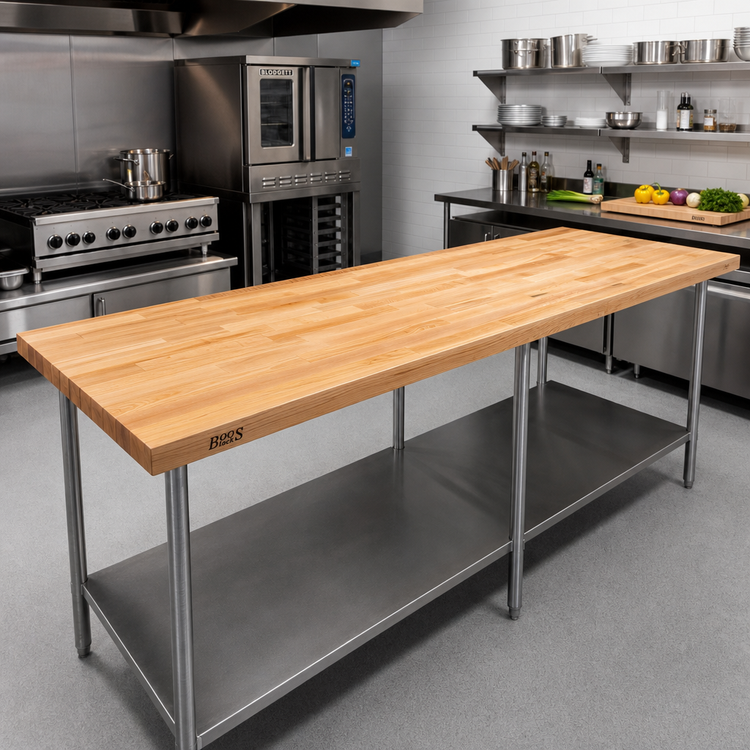 Product image #2 for John Boos Edge Grain Flat-Top Maple Work Table Top, 144 x 42 x 1-3/4 Inch