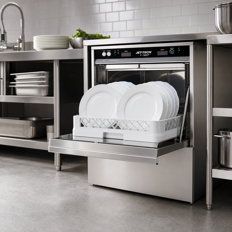 Product image #2 for Jet-Tech F-18DP High-Temp Undercounter Dishwasher with Built-In Booster
