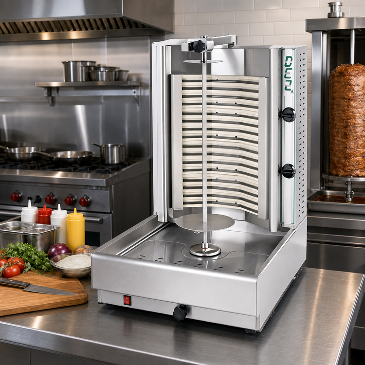 Product image #2 for Visvardis DE2A Electric Vertical Gyro Broiler, 66-100 lb Capacity, Stainless Steel