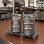 Thumbnail image #2 for Quantum 184834DGY Modular Wire Keg Dunnage Rack, 3-Keg Capacity, Gray Epoxy Antimicrobial Finish