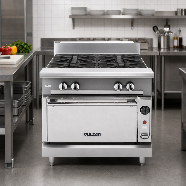 Product image #2 for Vulcan V Series 18-Inch Heavy-Duty 2-Burner Gas Range with Cabinet Base