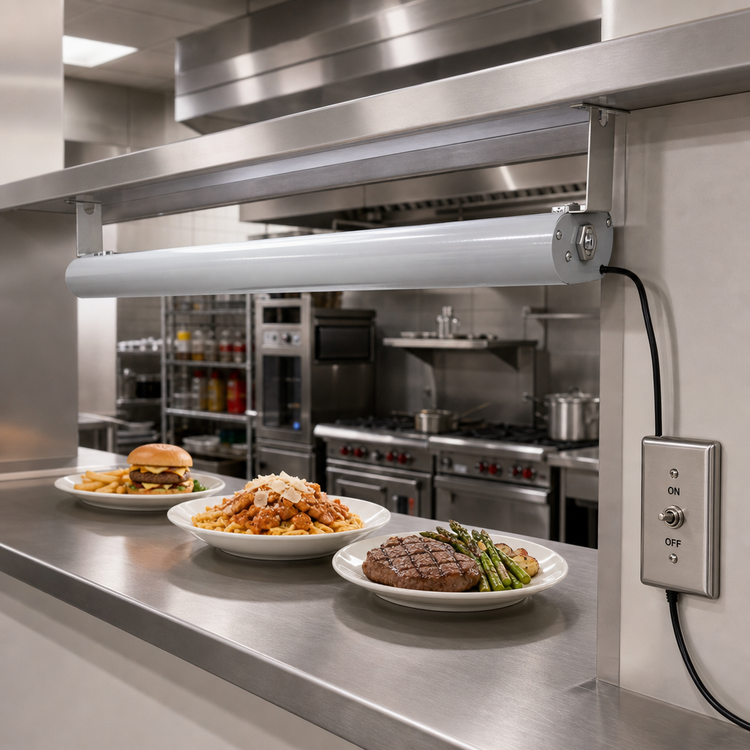 Product image #2 for 66-Inch Low Profile Unlighted Strip Heat Lamp with Aluminum Housing and Remote Toggle Switch