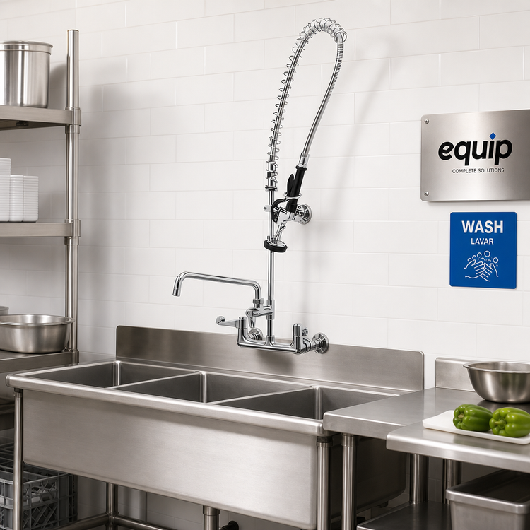 Product image #2 for equip 8-Inch Wall-Mount Pre-Rinse Unit with 12-1/8-Inch Add-On Faucet