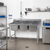 Thumbnail image #2 for Eagle Group 414 Series 3-Compartment Stainless Steel Sink, 65-1/2 Inch Wide, Without Drainboards