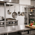 Thumbnail image #2 for BK Resources APU-36 Adjustable Table-Mount Single-Bar Pot Rack, 36 Inch Wide x 50 Inch High, Stainless Steel, 6 Hooks