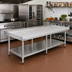 Thumbnail image #2 for Omcan USA 72-Inch x 30-Inch Stainless Steel Top Equipment Stand with 2-Inch Upturn and Galvanized Undershelf