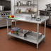 Thumbnail image #2 for Advance Tabco 108-Inch x 30-Inch Stainless Steel Work Table with 1-1/2-Inch Rear Up-Turn and Galvanized Undershelf