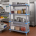Thumbnail image #2 for Quantum Millenia 54-Inch x 18-Inch x 62-Inch Polymer Shelving Unit with 3 Open Shelves and 1 Solid Shelf