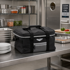 Thumbnail image #2 for Vollrath VDBM300 Medium Vinyl Catering Delivery Bag, Waterproof Liner, Solid Floor Panels, Zippered Lid, 17 x 13 x 9 Inches Case of 6